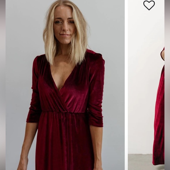 Baltic Born Sofia Velvet Maxi Dress- Mulberry, Small - Picture 3 of 5